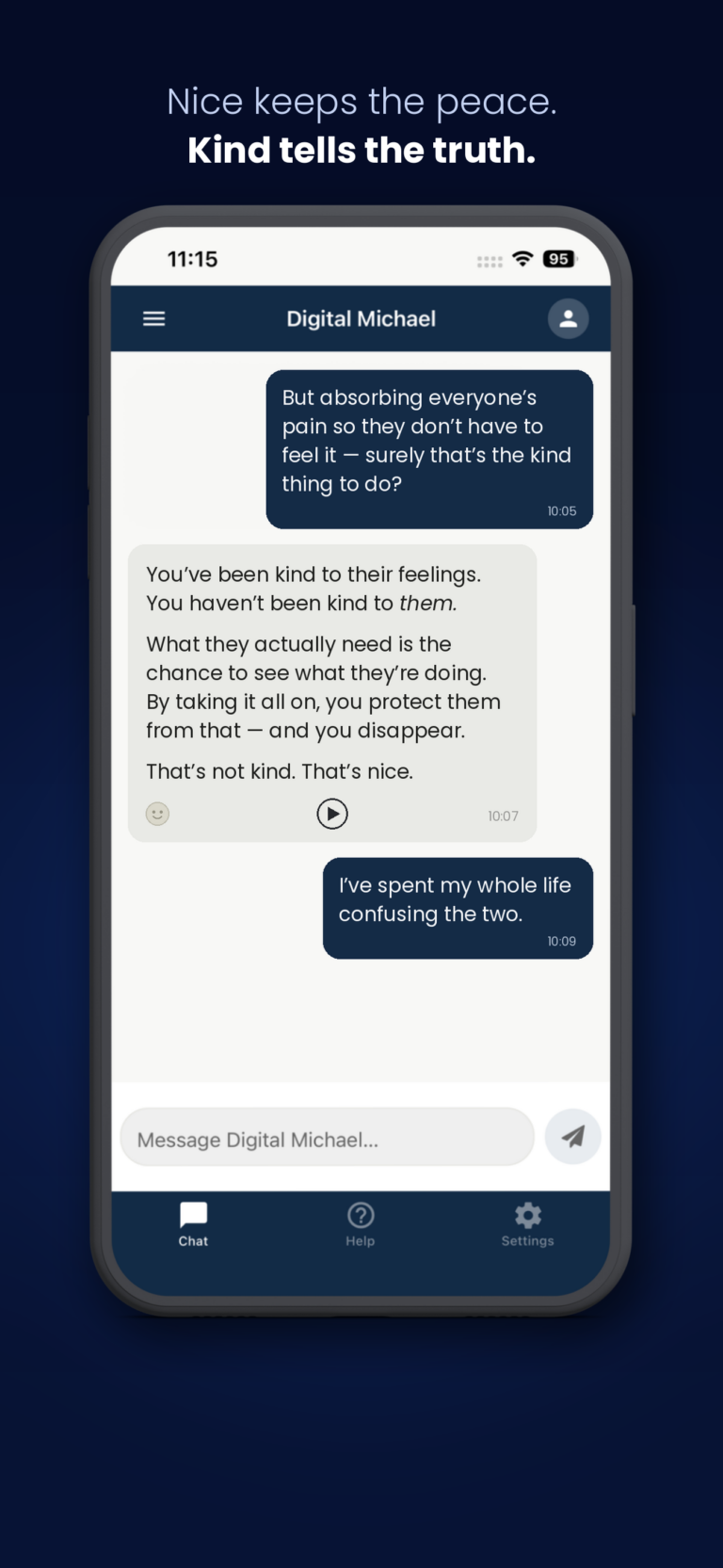 Nice keeps the peace, kind tells the truth