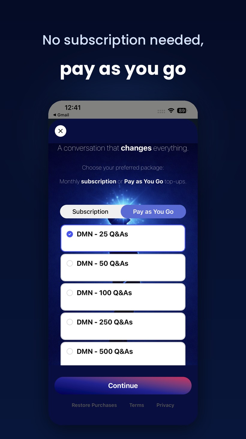 No subscription needed, pay as you go